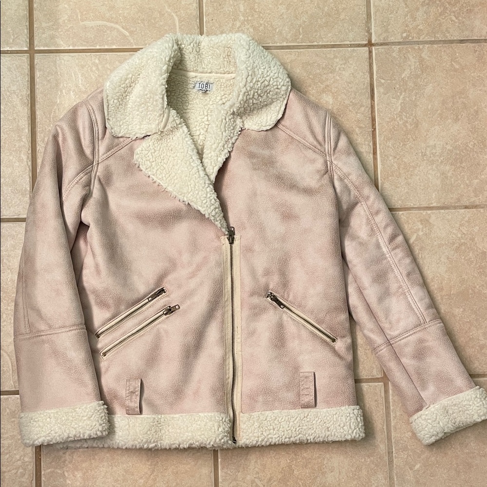 TOBI Women's Blush Teddy Jacket